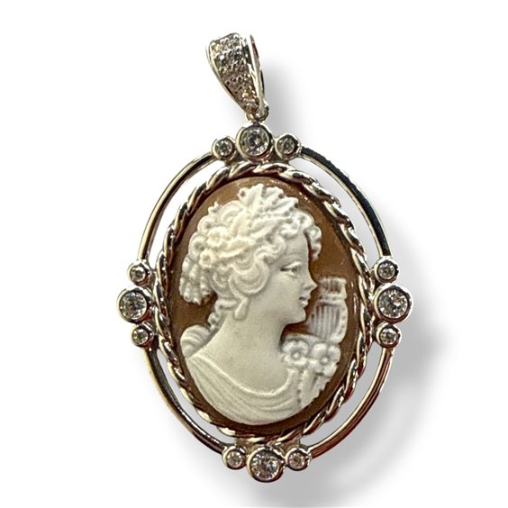 Pendant Mandile 1922 Woman Cammei  in Silver Conchiglia 2CPPC129293 - 2CPPC129293